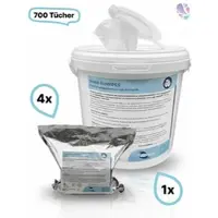 Blanc HYGIENIC Desinfektionsmitteltücher im Eimer, 700 Tücher getränkt in Desinfektion ALKOHOLISCH (1 Eimer inkl. 5 Rollen je 140 Tücher)