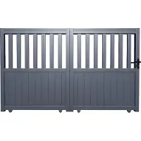 Vente-unique Schiebetür aus perforiertem Aluminium L 401 x H 140 cm anthrazit Bausatz TARNOS II