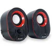 Equip Stereo-2.0-Lautsprecher, 2.0 Kanäle, Kabelgebunden, 3 W, 80 - 20 Hz, 40 Ohm, Schwarz, Rot