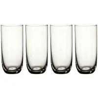 Villeroy & Boch Longdrinkglas "Longdrinkgläser La Divina 440 ml 4er Set transparent", bunt (transparent), 4 tlg., Glas, Trinkgefäße, Longdrinkglas