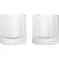 Ferm Living Ripple Tumbler-Glas, transparent, 2er-Set - , Ripple, für Esszimmer, Glas, Modern