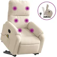 Sonstiges Massagesessel mit Aufstehhilfe Beige Mikrofasergewebe