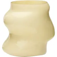 Hubsch Vase Lote, sandfarben, Höhe 20 cm, Glas Lote, creme / amber, Glas