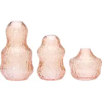 Hubsch Fuyu Vase 3er-Set orangefarben - HÜBSCH , Fuyu, Orange, Glas