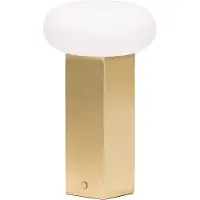 Hubsch LED-Akku-Tischlampe LOW, messingfarben, Höhe 20 cm, Metall dimmbar, messing / gold, für Wohn- / Esszimmer, Metall, Modern