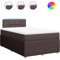 Syfax Boxspringbett mit Matratze Dunkelbraun 120x200 cm Stoff