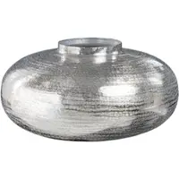 Riess Vase ABSTRACT ORIENT - modern Deko 35cm silber rund Metall Hammerschlag-Design