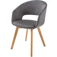 Riess Design Stuhl NORDIC STAR grau Strukturstoff Holzbeine Eichenoptik Esszimmerstuhl Essstuhl