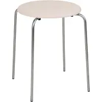 Frama - Petit Rond Hocker, Edelstahl gebürstet / Leder natural