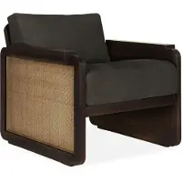 Ethnicraft Panel Lounge Sessel lackiertes Teak dunkelbraun Rattan