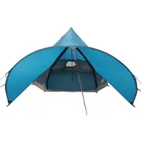 vidaXL Teepee Zelt für 3 Personen 3 Personen Blau und Grau
