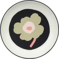 Marimekko - Oiva Unikko tiefer Teller, Ø 20,5 cm, off white / charcoal / sand / pink