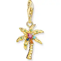 Thomas Sabo 1934-488-7 Charm-Anhänger Bunte Palme Goldfarben