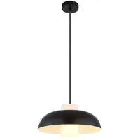 Globo Lighting LED Hängeleuchte, Glas, opal, schwarz, rund, D 38 cm