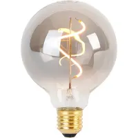 LUEDD E27 dimmbare LED Spiralfadenlampe G95 Rauch 3W 95 lm 1800K