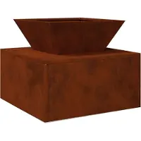 vidaXL Feuerstelle Rostig 50 x 50 x 40 cm Wetterfeststahl