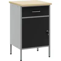 vidaXL Werkbank mit Schubladen Schwarz und Grau 50 x 55 x 85 cm