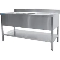 Saro Spültisch 2 Becken, links - B 1800 x T 700