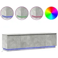 vidaXL TV-Schränk 180 x 38 x 49 cm Beton Grau Holzwerkstoff