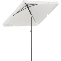 LifeGoods Sonnenschirm - 200x125cm - 30° neigbar - Wasserdicht - Mit Bezug - Creme