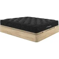 Vente-unique Set aus Bettgestell mit Bettkasten + Taschenfederkernmatratze & Topper - 180 x 200 cm - Stärke 28 cm - Holzfarben hell - BLACK DREAM von YSMÉE