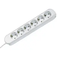 Bachmann SMART Steckdosenleiste 6x Schutzkontakt, weiß, 3 m