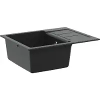 vidaXL Waschbecken Schwarz 620 x 500 mm 80% Quarz und 20% Harz