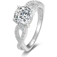 Beneto Silver glittering ring AGG204 - Circuit: 58 mm (L)