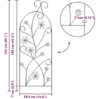 vidaXL Gartenzaun 3 stk. Schwarz 112 x 39,5 cm Stahl