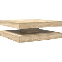 vidaXL Couchtisch 360-Grad Drehbar Sonoma-Eiche 90x90x34,5 cm