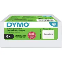 Dymo LabelWriter-Etiketten S0722440/99015, rechteckig, 54 x 70 mm, permanenthaftend, 6 Rollen mit jeweils 320 Etiketten, FSC-Papier, weiß