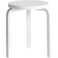 Artek - 60 Hocker, weiß/ weiß lackiert