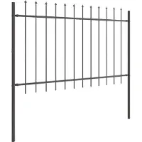 vidaXL Gartenzaun 2 pcs Grau 3,4 x 1,2 m Pulverbeschichteter Stahl