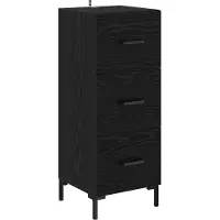vidaXL Sideboard Schwarz Eichen-Optik 34,5 x 34 x 90 cm Holzwerkstoff