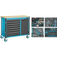 Hazet Wkz.wagen 179NW-7/230 B1150xT600xH964mm 450kg 7 Schubl.230-tlg.Stahlbl.