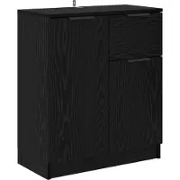 vidaXL Sideboard Schwarz Eichen-Optik 60 x 30 x 70 cm Holzwerkstoff