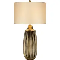 Elstead Lighting Newham Zeitgenössische Keramik-Schreibtischlampe Bronze Weiß 1 Licht E27