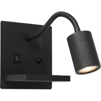 Steinhauer Nachttischlampe schwarz Upround mit Ladegerät und USB