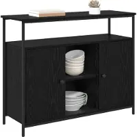 vidaXL Sideboard Schwarz Eichen-Optik 100 x 35 x 80 cm Holzwerkstoff