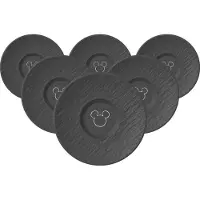 Villeroy & Boch Untertasse "Kaffee-Untertassen Manufacture Rock - Mickey Mouse ø 15,4 cm 6er Set schwarz" Spülmaschinenfest, Mikrowellensicher