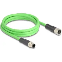 DeLOCK M12 Kabel D-kodiert 4 Pin Stecker zu Buchse PUR (TPU) 2 m
