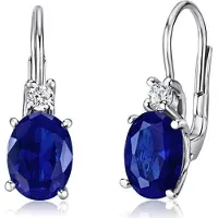 Silvego Silver earrings with synthetic sapphire Sierra SILVEGOB31811S