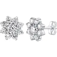 Silvego Silver earrings of clear zircon for the purse