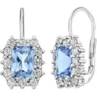 Silvego Silver earrings with synthetic topaz SILVEGOB31757bt
