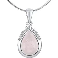 Silvego Silver pendant with natural Rosewood JST13327RQP