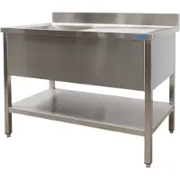 Saro Spültisch mit 1 Becken links 1000x700x850mm Türen und Aufkantung