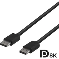 Deltaco DisplayPort kabelis 8K, DP 1.4,, juodas / DP8K-1020-K / 00110015