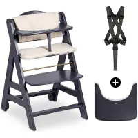 Hauck Beta+, Traditioneller Hochstuhl, Gepolsterter Sitz, Holz, Einfarbig, 5-Punkt, 90 kg