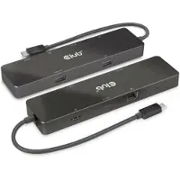 Club 3D CLUB3D 6-in-1 USB3.2 Gen2 Typ-C Dual Displays Portable Dock mit USB Typ-C Video 4K60Hz, Kabelgebunden, USB 3.2 Gen 2 (3.1 Gen 2) Type-C, 100 W, 1000 Mbit/s, Schwarz, 54 g