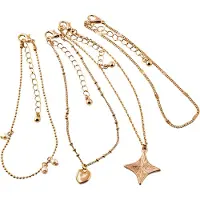 J. Jayz Fußkette "Metall Glänzend gelb vergoldet", gelb, Fußketten, Damen, 22+7cm, Metall, glänzend, Fußkette